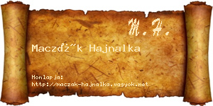 Maczák Hajnalka névjegykártya